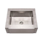 Noah's Collection Brushed Stainless Steel Commercial Single Bowl Sink with a Decorative Notched Front Apron