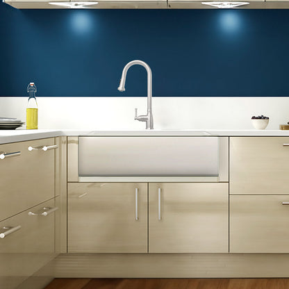 Noah's Collection Brushed Stainless Steel Commercial Single Bowl Front Apron Sink