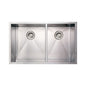 Noah's Collection Brushed Stainless Steel Commercial Double Bowl Undermount Sink