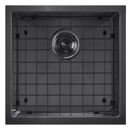 Noah Plus 16 gauge Single Bowl Linen Textured Dual-Mount Sink Set