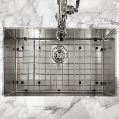 Noah Plus 16 gauge Single Bowl Linen Textured Dual-Mount Sink Set