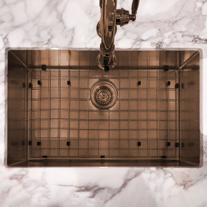 Noah Plus 16 gauge Single Bowl Linen Textured Dual-Mount Sink Set