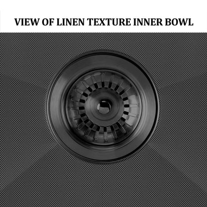 Noah Plus 16 gauge Single Bowl Linen Textured Dual-Mount Sink Set