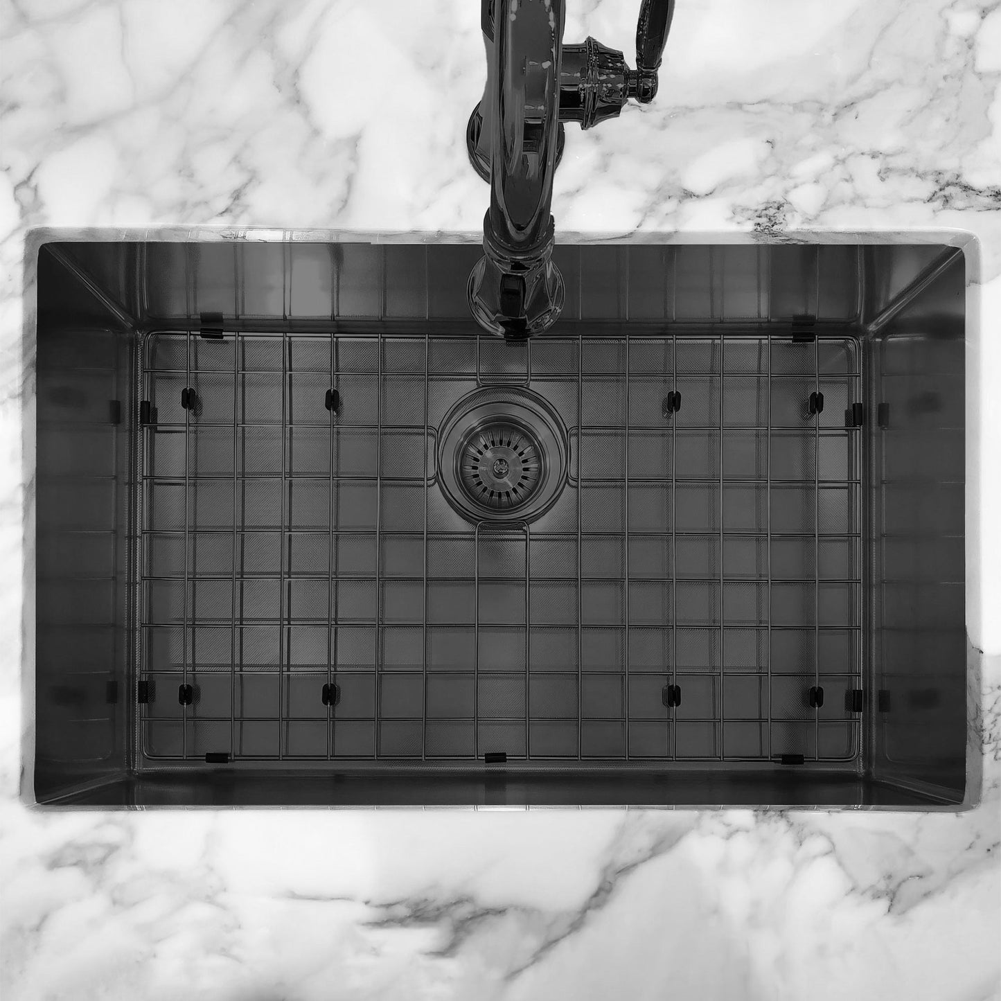 Noah Plus 16 gauge Single Bowl Linen Textured Dual-Mount Sink Set