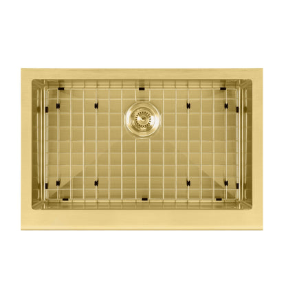 Noah Plus 16 gauge Single Bowl Undermount Sink Set with a seamless customized front Apron