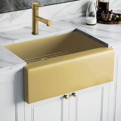 Noah Plus 16 gauge Single Bowl Undermount Sink Set with a seamless customized front Apron