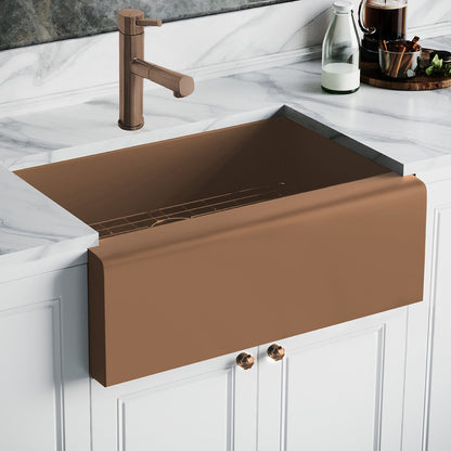 Noah Plus 16 gauge Single Bowl Undermount Sink Set with a seamless customized front Apron