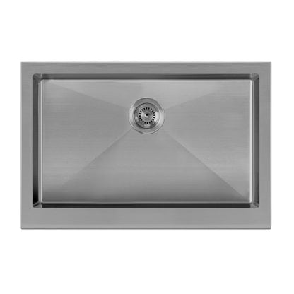 Noah Plus 16 gauge Single Bowl Undermount Sink Set with a seamless customized front Apron