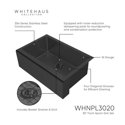 Noah Plus 16 gauge Single Bowl Undermount Sink Set with a seamless customized front Apron