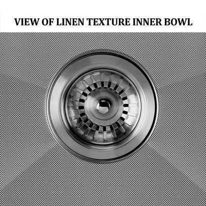 Noah Plus 16 gauge Single Bowl Linen Textured Dual-Mount Sink Set