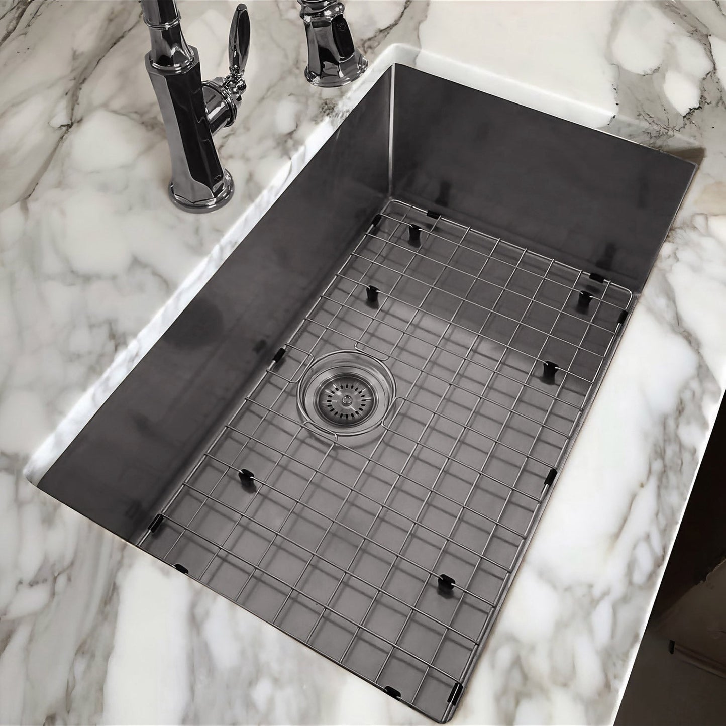 Noah Plus 16 gauge Single Bowl Linen Textured Dual-Mount Sink Set