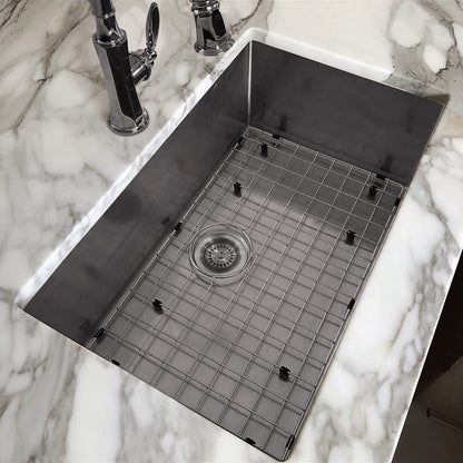 Noah Plus 16 gauge Single Bowl Linen Textured Dual-Mount Sink Set