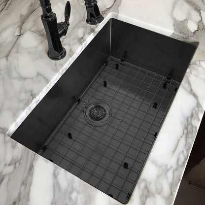 Noah Plus 16 gauge Single Bowl Linen Textured Dual-Mount Sink Set