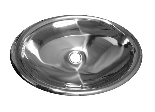 Noah's Collection Mirrored Stainless Steel Drop-In Bathroom Basin