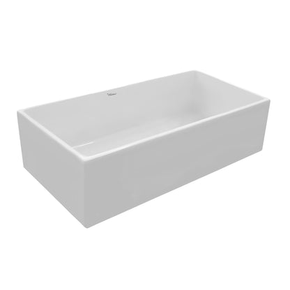 Fireclay 33" Large Reversible Sink with Concave Front Apron on One Side and a Plain Front Apron on the Other