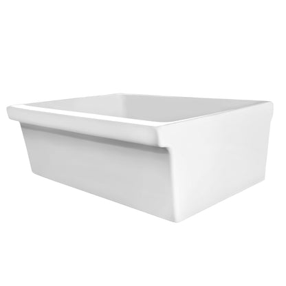 Farmhaus Fireclay Quatro Alcove Large Reversible Sink with Decorative 2 ½" Lip on One Side and 2" Lip on the Opposite Side