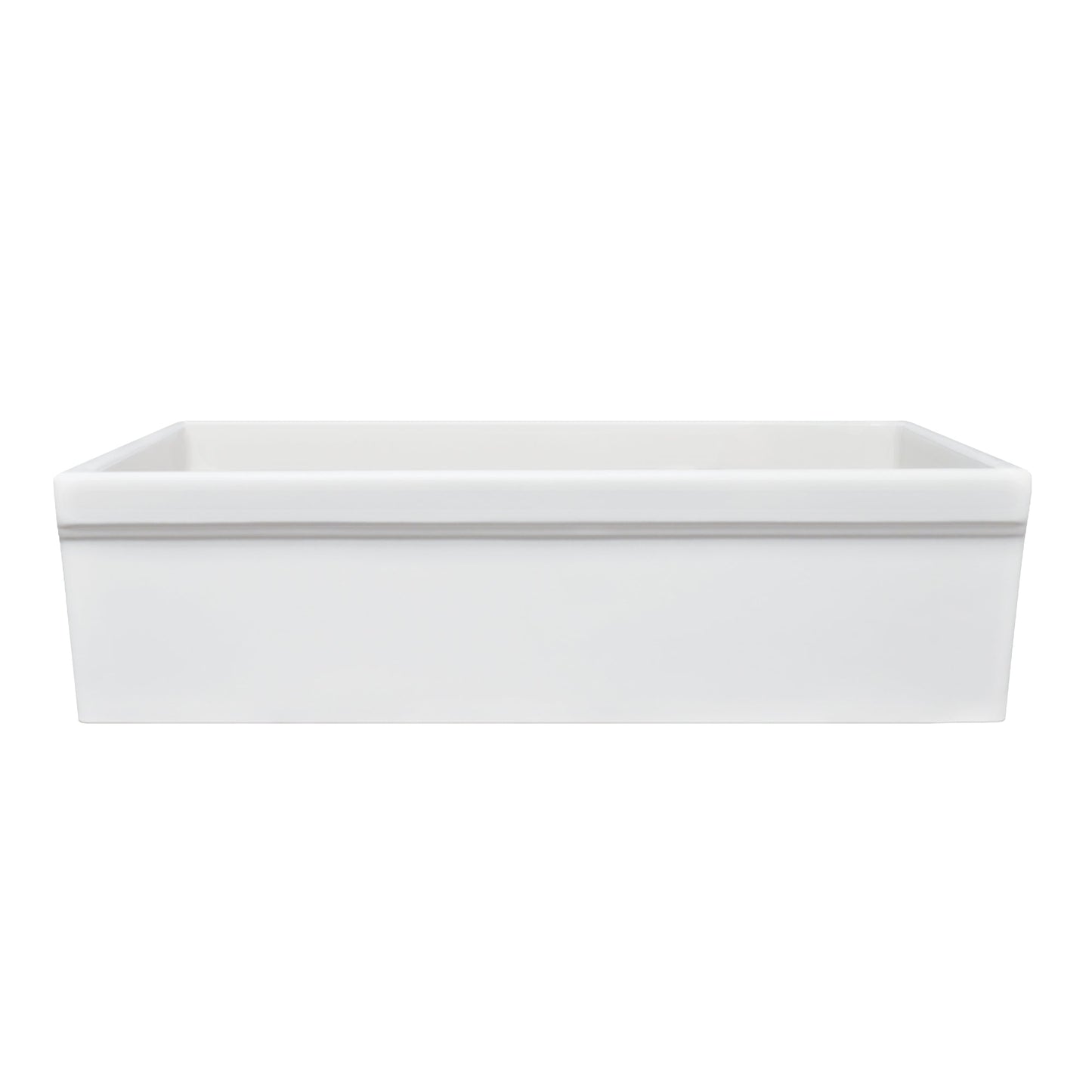 Farmhaus Fireclay Quatro Alcove Large Reversible Sink with Decorative 2 ½" Lip on One Side and 2" Lip on the Opposite Side