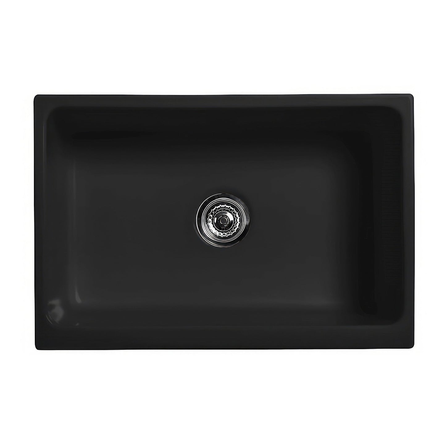 Glencove Fireclay 30" Reversible Sink with Elegant Beveled Front Apron on one side  Decorative 2" Lip Plain on Opposite Side