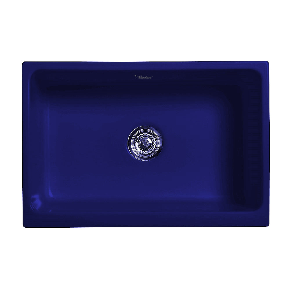 Glencove Fireclay 30" Reversible Sink with Elegant Beveled Front Apron on one side  Decorative 2" Lip Plain on Opposite Side