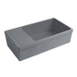 Farmhaus Fireclay Quatro Alcove Large Reversible Sink with Integral Drainboard and Decorative 2 ½" Lip on Both Sides