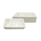 Farmhaus Fireclay Quatro Alcove Large Reversible Sink and Small Bowl with Decorative 2 ½" Lip on Both Sides