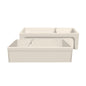 Glencove Fireclay 42" Large Double Bowl  Reversible Sink with an Elegant Beveled Front Apron on One Side and a Decorative Lip on the Opposite Side