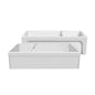 Glencove Fireclay 42" Large Double Bowl  Reversible Sink with an Elegant Beveled Front Apron on One Side and a Decorative Lip on the Opposite Side