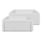 Whitehaus Collection 27" Reversible Single Bowl Fireclay Kitchen Sink with Grid: Three Edge Frame, Plain Front Apron