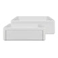 Whitehaus Collection 33" Reversible Single Bowl Fireclay Kitchen Sink with Grid: Three Edge Frame, Plain Front Apron