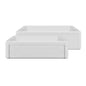 Whitehaus Collection 36" Reversible Single Bowl Fireclay Kitchen Sink with Grid: Three Edge Frame, Plain Front Apron