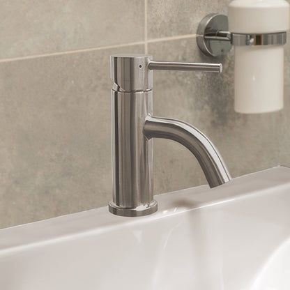 Waterhaus Solid Stainless Steel, Single Hole, Single Lever Lavatory Faucet with Matching Pop-up Waste