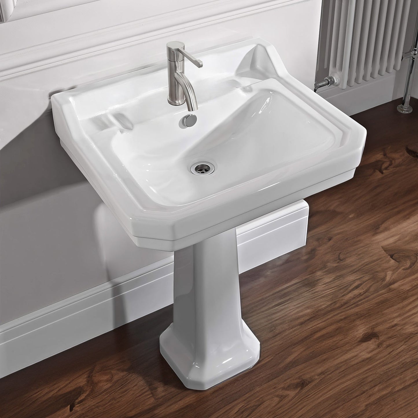 Waterhaus Solid Stainless Steel, single hole, extended single lever lavatory faucet
