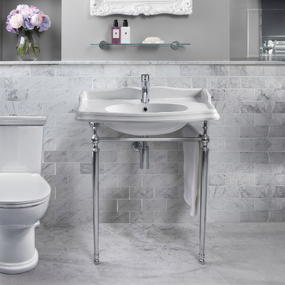 Waterhaus Solid Stainless Steel, single hole, extended single lever lavatory faucet