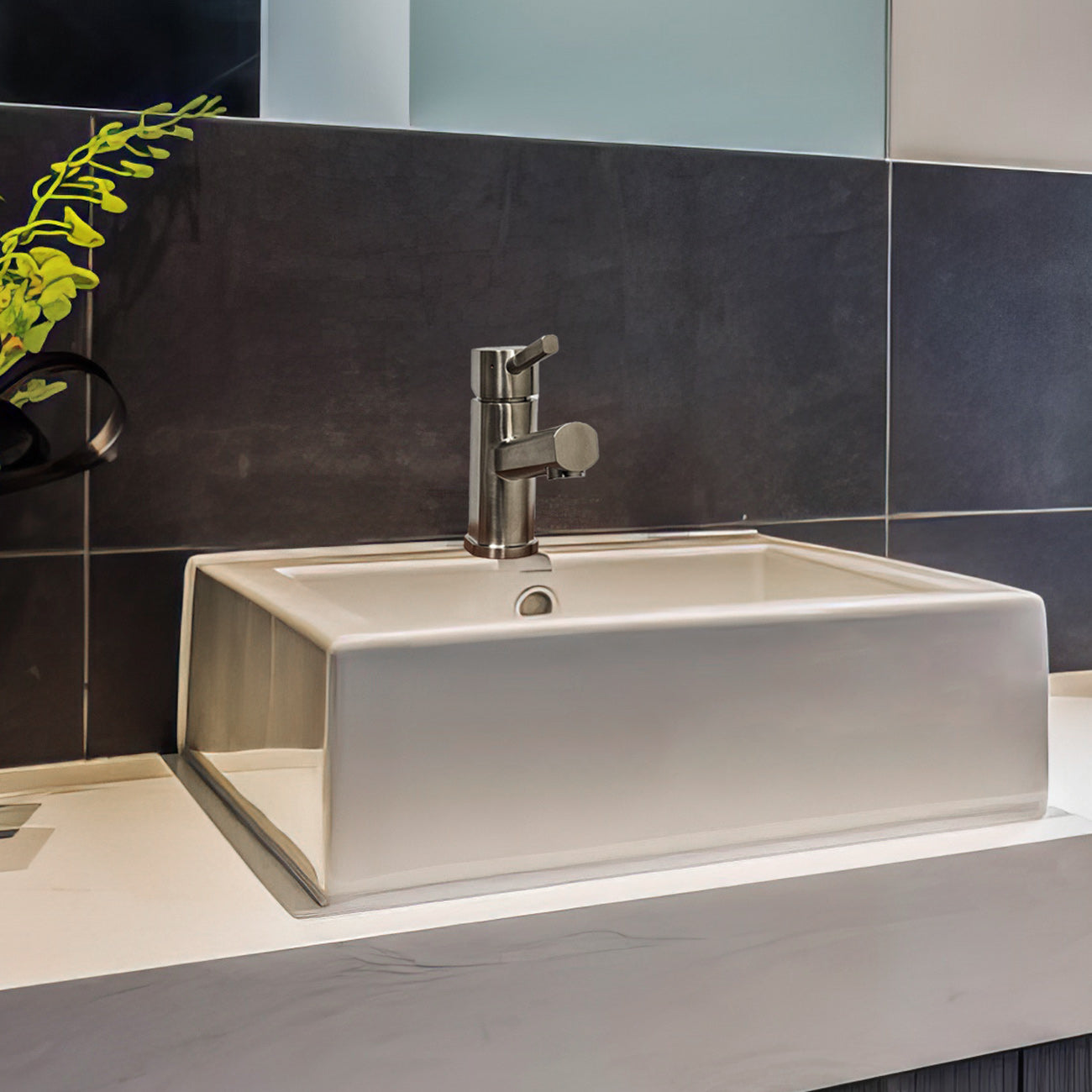 Waterhaus Solid Stainless Steel, Single Hole, Single Lever Lavatory Faucet