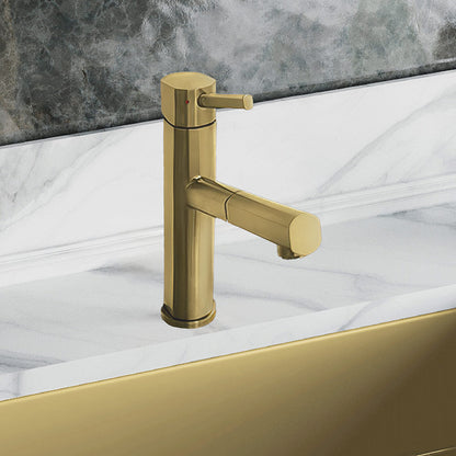Waterhaus Lead-Free Solid Stainless Steel, Single Hole, Single Lever Kitchen Faucet with Pull-out Spray Head