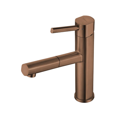 Waterhaus Lead-Free Solid Stainless Steel, Single Hole, Single Lever Kitchen Faucet with Pull-out Spray Head
