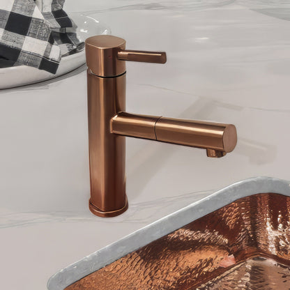Waterhaus Lead-Free Solid Stainless Steel, Single Hole, Single Lever Kitchen Faucet with Pull-out Spray Head