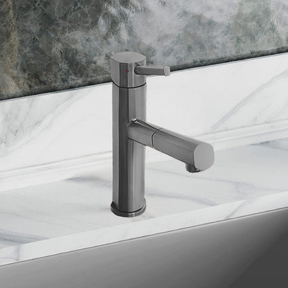 Waterhaus Lead-Free Solid Stainless Steel, Single Hole, Single Lever Kitchen Faucet with Pull-out Spray Head