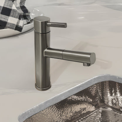 Waterhaus Lead-Free Solid Stainless Steel, Single Hole, Single Lever Kitchen Faucet with Pull-out Spray Head