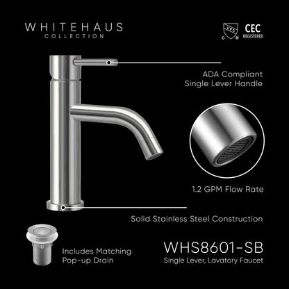 Waterhaus Lead-Free Solid Stainless Steel Single lever Elevated Lavatory Faucet