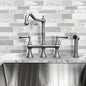 Waterhaus Lead-Free Solid Stainless Steel Bridge Faucet with a Traditional Spout, Lever Handles and Side Spray