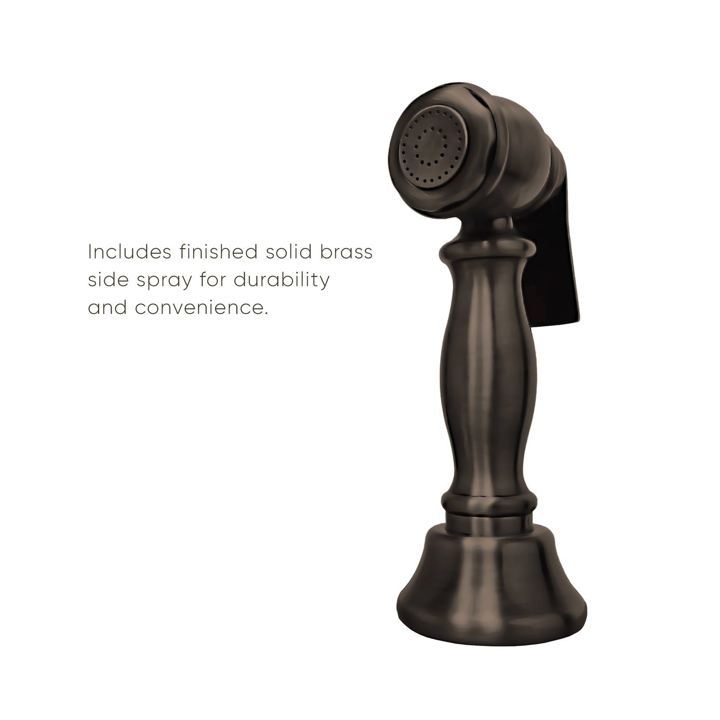 Twisthaus Plus Bridge Faucet with Long Traditional Swivel Spout, Cross Handles and Solid Brass Side Spray