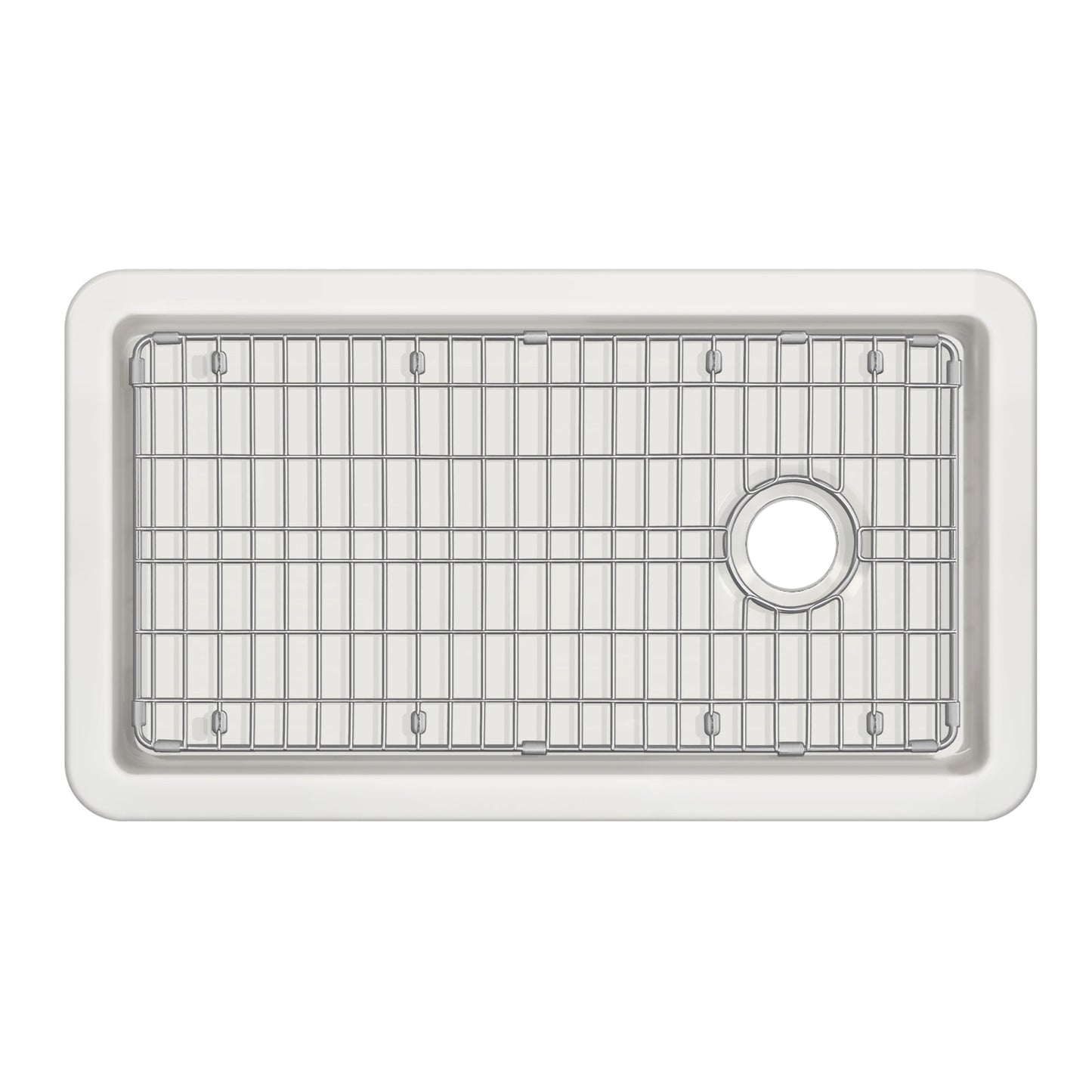 Whitehaus Collection Undermount/Drop-in Fireclay Kitchen Sinks, Stainless Steel Grid Included