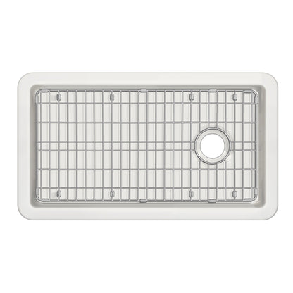 Whitehaus Collection Undermount/Drop-in Fireclay Kitchen Sinks, Stainless Steel Grid Included