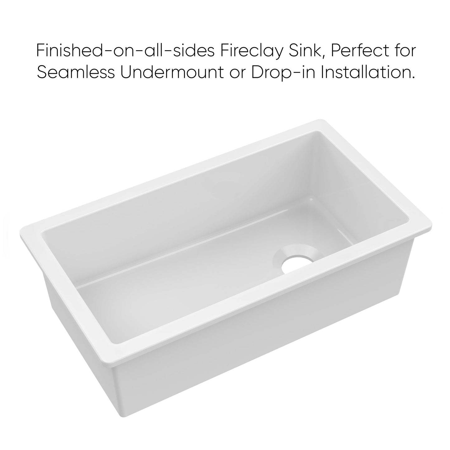 Whitehaus Collection Undermount/Drop-in Fireclay Kitchen Sinks, Stainless Steel Grid Included