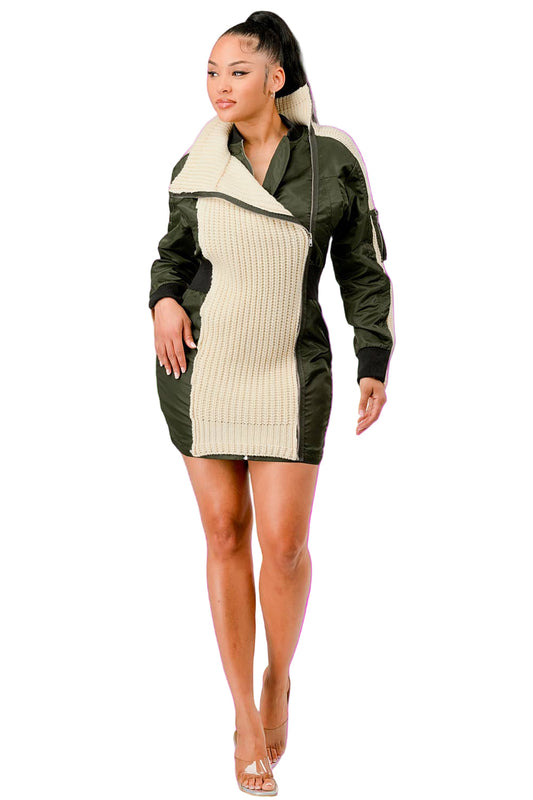 Aviator Knit Utility Dress
