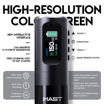 Dragonhawk Wireless Tattoo Pen Machine with 4.0MM Stroke Frequency Adjustable | Mast Wing