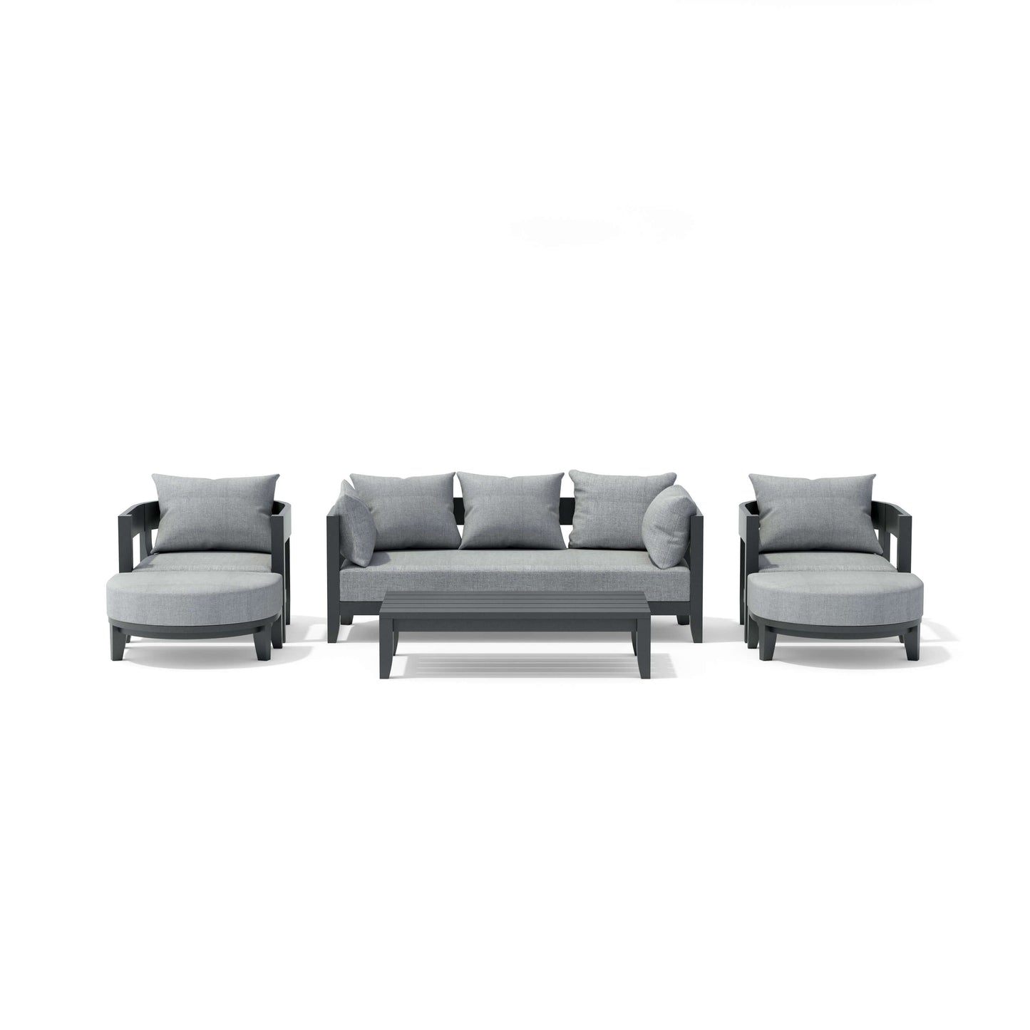 Set-171-Al 6-Pc Coronado Aluminum Deep Seating Set