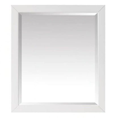 32-in x 28-in Bathroom Wall Mirror with White Solid Wood Frame