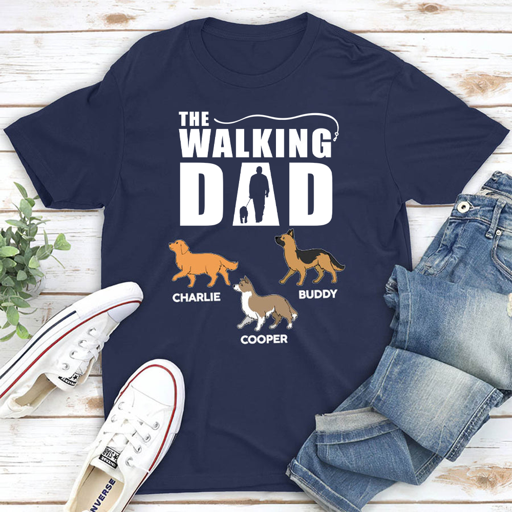 The Walking Dad - Personalized Custom T Shirt - Gift for Dog Mom, Dog Dad, Dog Lovers